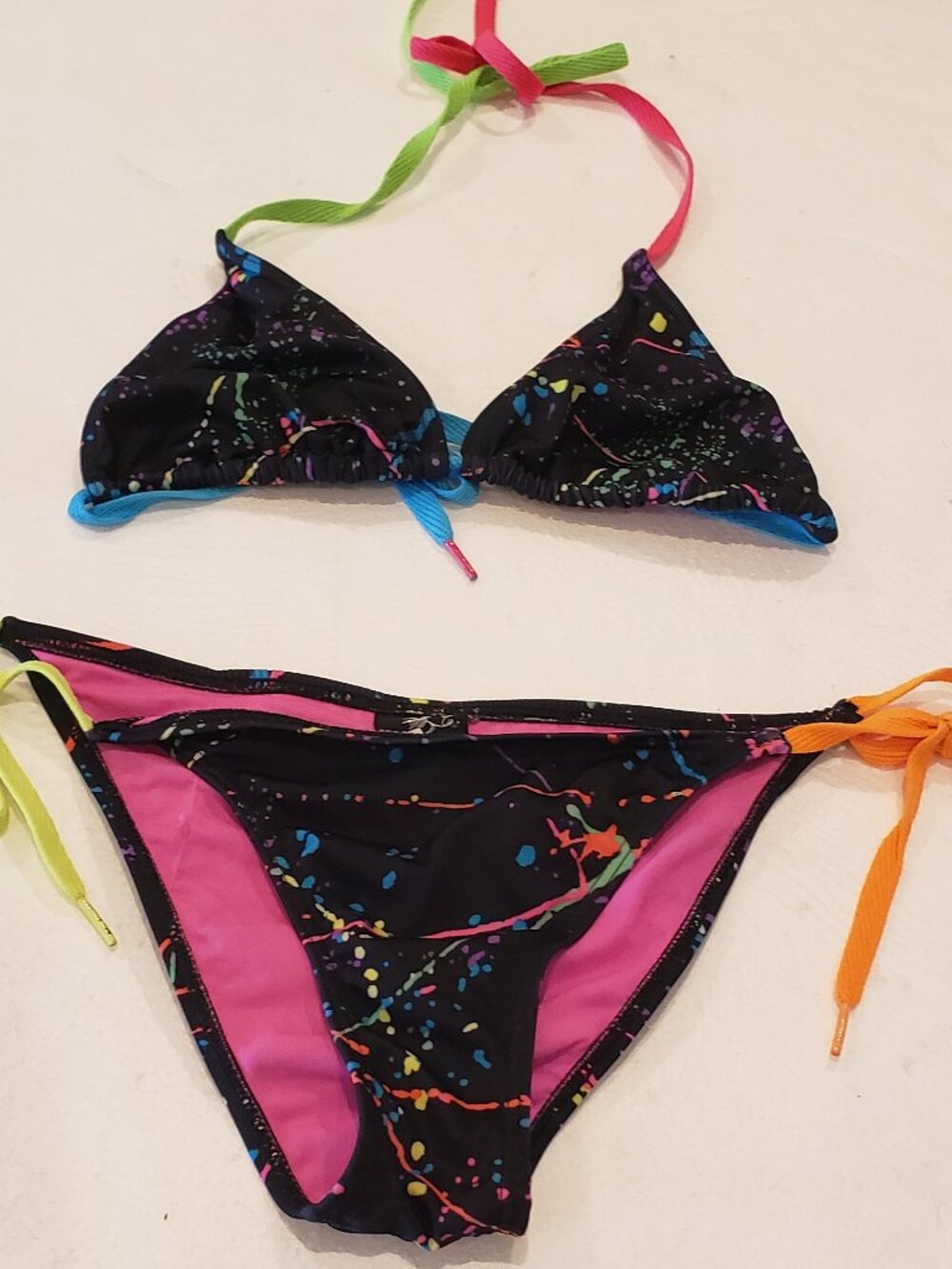 Hot Tuna String Paint Splatter Bikini Medium